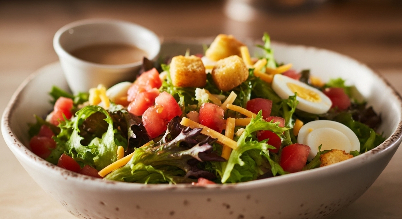 Texas Roadhouse house salad with ranch dressing
